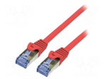 Patch cord | S/FTP | 6a | stranded | Cu | LSZH | red | 10m | 26AWG