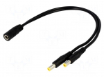 Cable | DC 5,5/2,1 socket,DC 5,5/2,1 plug x2 | straight | 0.5mm2
