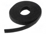 Velcro tie | L: 5m | W: 12.5mm | black | -20&divide;75&deg;C