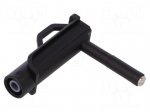 Magnetic cap | 4A | black | Socket size: 4mm | Plating: nickel plated