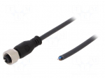 Connection lead | M12 | PIN: 4 | straight | 10m | plug | 250VAC | 4A | female