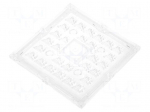 LED lens | square | Mat: PMMA plexiglass | transparent | H: 9.2mm