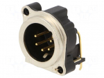 Connector: XLR | socket | male | PIN: 5 | angled 90&deg; | THT | silver | 3A