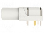Laboratory connector: 4mm banana | socket | 1kV | 24A | white | PCB