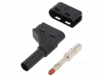 Laboratory connector: 4mm banana | plug | 24A | 60VDC | black