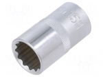 Socket | 12-angles,socket spanner | 15mm | 1/2" | Plating: chromium
