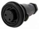 Connector: circular | plug | female | PIN: 3 | 12A | 250V | IP68 | UL94V-0