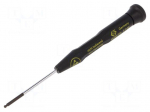 Screwdriver: precision | hex key | HEX 2mm | Blade length: 50mm | ESD