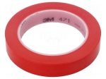 Tape: marking | red | L: 33m | W: 19mm | Thk: 0.13mm | 2.5N/cm | 130%