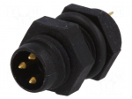 Connector: M8 | male | PIN: 3 | 3A | 60V | IP67 | for panel mounting