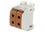 Splice terminal: rail | STB | 150A | 1kV | screw terminal | brown | 50mm2