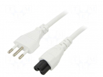 Cable | 3x0.75mm2 | CEI 23-50 (L) plug,IEC C5 female | PVC | 3m | 10A
