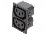 Connector: AC supply | female | socket | 250VAC | 10A | UL94V-0