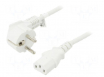 Cable | 3x1mm2 | CEE 7/7 (E/F) plug angled,IEC C13 female | PVC | 5m