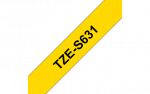 Brother | TZe-S631 Strong Adhesive Laminated Tape | Black on Yellow | TZe | 8 m | 1.2 cm