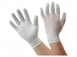 Protective gloves | Size: S | ESD | white,grey