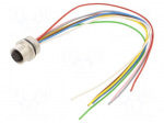 Connector: M12 | socket | female | PIN: 8 | straight | 2A | 60V | IP68 | 0.2m