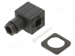Plug for coil | PIN: 4 | black | 0&divide;230V | IP65 | A: 27mm | B: 28mm | C: 27mm