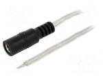 Cable | 2x0.5mm2 | wires,DC 5,5/2,5 socket | straight | transparent