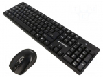 Office kit | black | universal | USB A | wireless,US layout | 10m