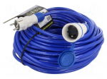 Extension lead | 3x2.5mm2 | 40m | PUR | blue | Sockets no: 1 | 16A