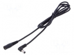 Cable | 1x1mm2 | DC 5,5/2,5 plug,DC 5,5/2,5 socket | angled | black