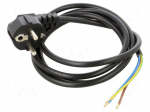 Cable | 3x0.75mm2 | CEE 7/7 (E/F) plug angled,wires | PVC | 1.5m