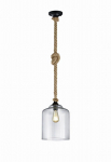 Trio-Lighting Judith  E27 black/sisal piekaramā lampa