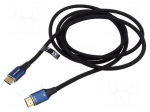 Cable | DisplayPort plug,both sides | PVC | textile | Len: 3m | black