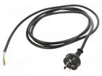 Cable | 3x1mm2 | AS/NZS 3112 (I) plug,wires | PVC | 2.5m | black | 10A