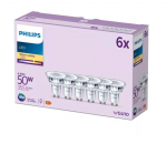 PHILIPS LED stikla 50W GU10 Silti balta 2700K 36D 6 gab spuldze 8719514452527 929001215237