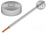 Wire | LiY | stranded | Cu | 0.25mm2 | PVC | grey | 100V | 50m | Class: 5