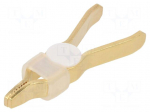 Kelvin crocodile clip | 10A | Grip capac: max.12.7mm | gold-plated