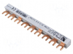 Busbar | 12mm2 | Poles: 3 | Urated: 400V | 80A | fork | Pitch: 17.8mm | PVC
