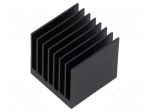 Heatsink: extruded | grilled | BGA | black | L: 25mm | W: 25mm | H: 24.5mm