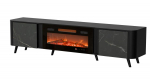 Cama RTV cabinet Volare 200 x 39 x 49 cm black/san sebastian + fireplace