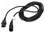 Cable | IEC C13 female,IEC C14 male | PVC | Len: 5m | black | &Oslash;core: 1mm