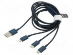Cable | High Speed,USB 2.0 | 1.5m | blue | Standard: Power Delivery