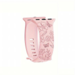 Riff Laser carved Silicone strap" Butterfly" for Apple iWach series 42 /44 /45 /49 mm Pink