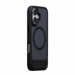 Back panel cover Evelatus Apple iPhone 16 Rubber Coated MagSafe With Stand Case Black