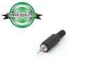 2.5mm MALE JACK CONNECTOR - PLASTIC BLACK STEREO
