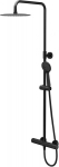 Shower column Brasco, thermostatic faucet, black