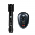 PNI Adventure F10 6W torch pack, 500lm, radius up to 200m, focus and USB charger PNI HC41, 4 USB ports
