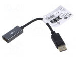 Adapter | DisplayPort plug,HDMI socket | 4K,UHD 2160p | 0.1m | black