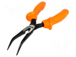 Pliers | insulated,curved,half-rounded nose,elongated | steel