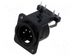 Connector: XLR | socket | male | PIN: 4 | angled 90&deg; | THT | black | 6A