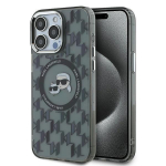 Other Phone Accessory Karl Lagerfeld  Karl Lagerfeld IML Monogram Karl & Choupette Head MagSafe iPhone 15 Pro Case - Black