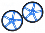 Wheel | blue | Shaft: D spring | push-in | &Oslash;: 70mm | Shaft dia: 3mm | W: 8mm