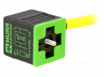 Valve connector | plug | Type: A | PIN: 4 | 18mm | 4A | female | 24VDC | IP65