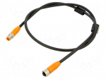 Cable: for sensors/automation | M12 | PIN: 8 | 1m | plug | 30VDC | 30VAC